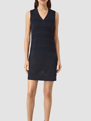 All Saints Dress Size RRP £128 Navy Blue Dress