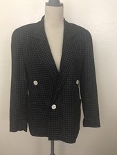 Vintage Liz Claiborne Windowpane Double Breasted Blazer Size 4