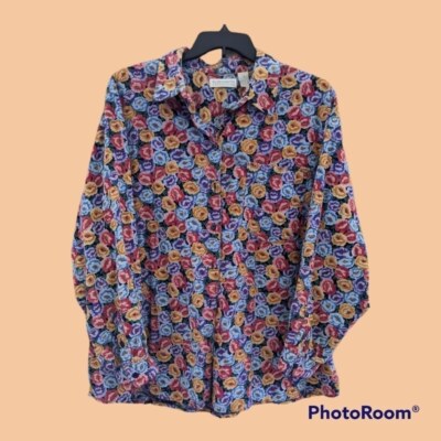 VTG Liz Claiborne fine wale corduroy blouse Size 20W EUC Cozy Cabincore