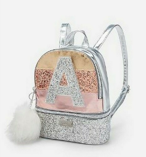 New Justice glitter stripe initial mini 