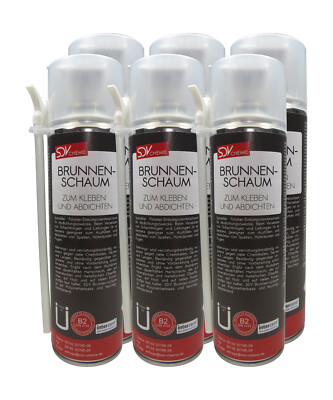 BRUNNENSCHAUM 6x 500ml 1K Schachtschaum Montageschaum Bauschaum