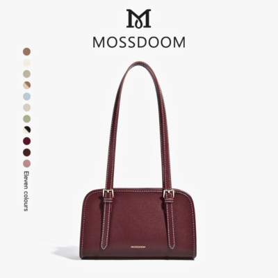 Mossdoom Renee Crimson Shoulder Bag Women PU Leather Simple Fashion Korean Gift
