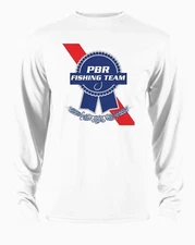 PABST BLUE RIBBON Microfiber Long Sleeve Fishing Shirt UPF Sun Shirt