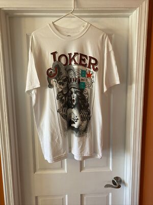 JOKER SKULL playing CARDS tattoo POKER MEN'S New T-shirt Size 2XL