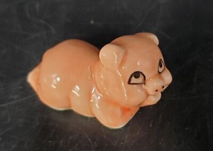 Miniature Porcelain Bone China Bone Ash Piggy Figurine Tiny Pink  B84