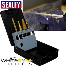Sealey Drill Bit Set Multifunction 4pc Saw Step Tube Countersink Rotary Reamer