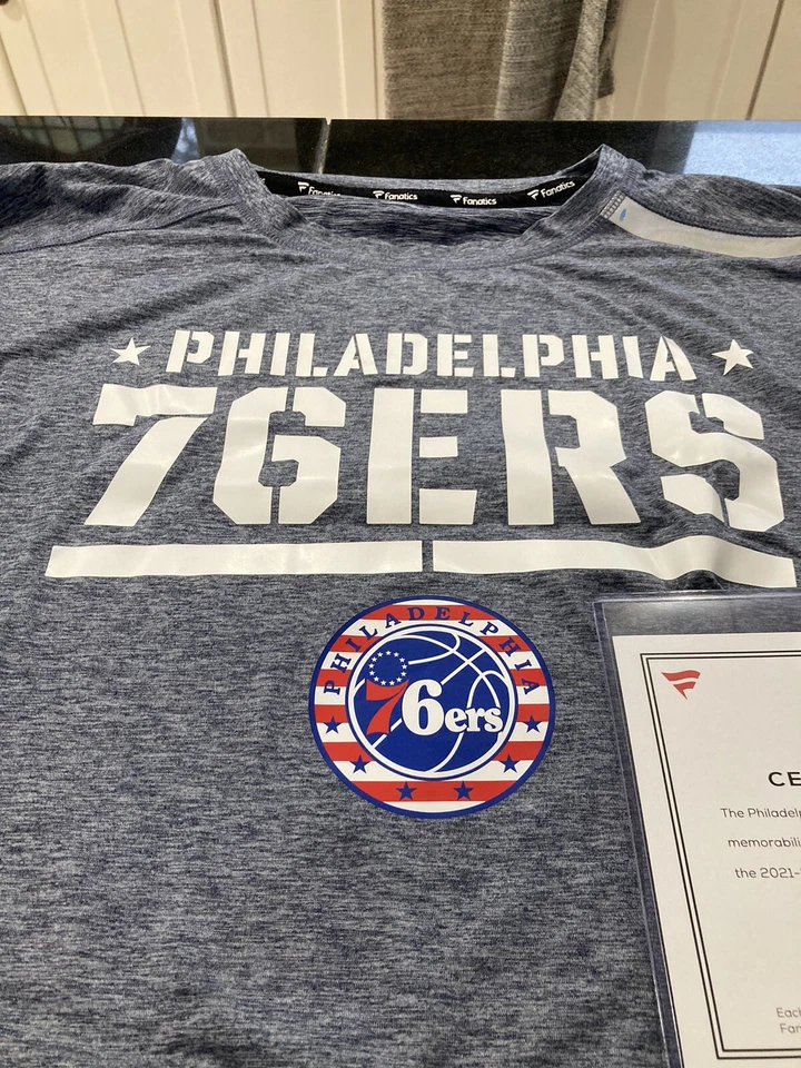 76ers Auténtico Equipo JUEGO USADO L/S AROS PARA TROPAS CAMISA 2XL #1 ANDRE DRUMMOND Foto 2 de 4