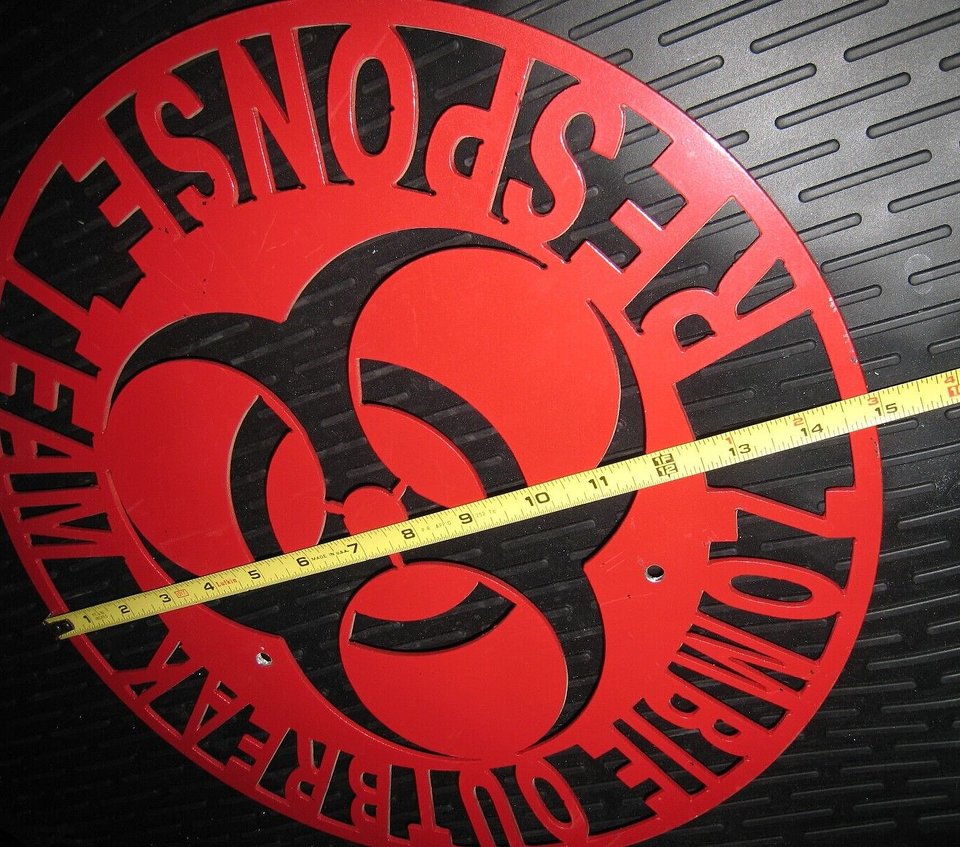 Zombie Outbreak Response Team Metal RED Sign VERY COOL Man cave