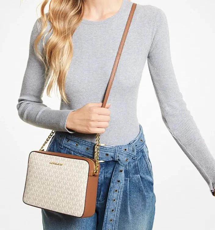 Michael kors jet set large logo crossbody clearance