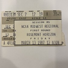 1987 NCAA  Basketball Tournament Ticket Stub. DePaul, St. John’s