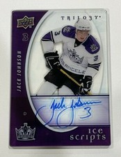 2008-09 Upper Deck Trilogy Ice Scripts Jack Johnson #IS-JJ Auto