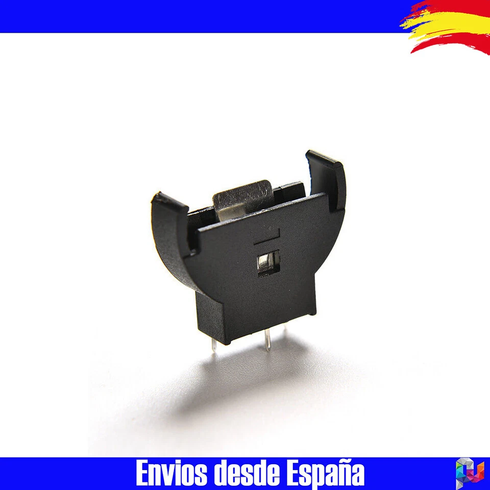 2x Portapilas Verticales Boton Socket CR2032 CR2025 3v Coin Cell Battery Socket - Imagen 2 de 3
