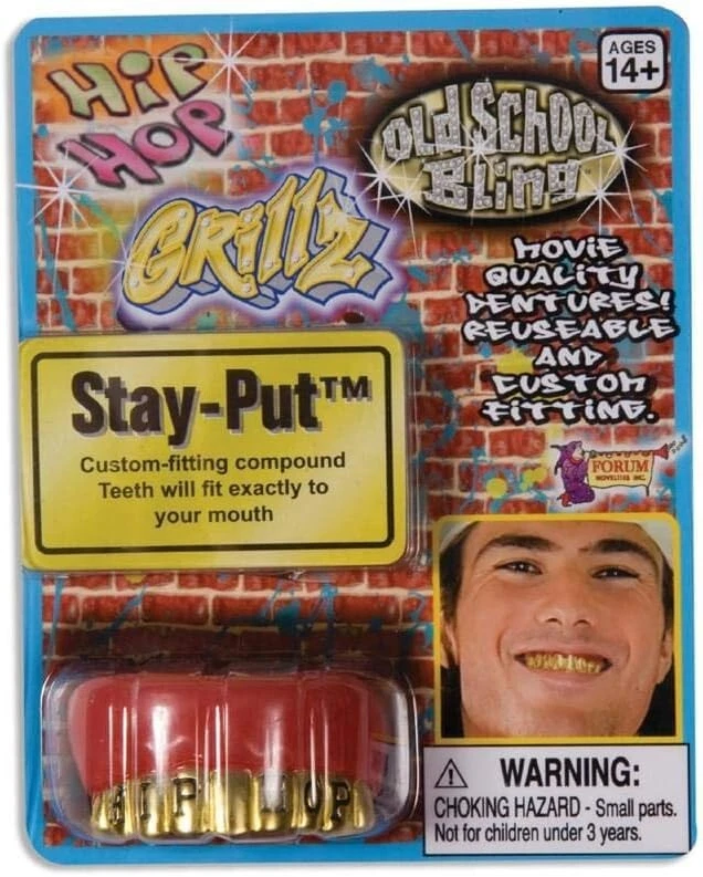 Gold Plated Hip Hop Teeth Top Grillz Caps Top New Custom Fit - Image 2 of 2