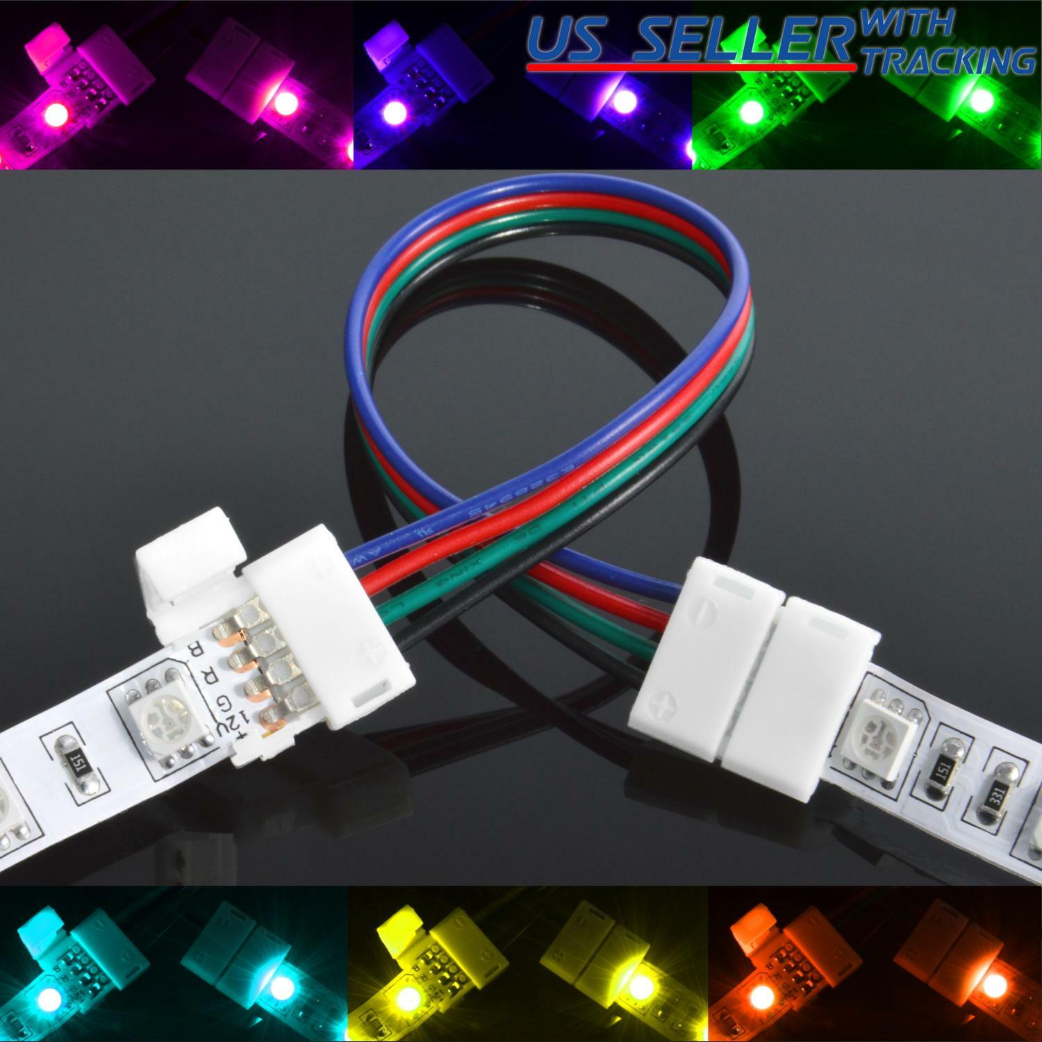 10x 10mm 6-Inch 4-wire Solderless Flexible Coupler for 5050 RGB LED Strip  Light 845832018539 | eBay