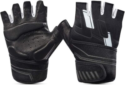 Snowvan M Workout Gloves Wrist Wrap Support Fingerless  Exercise Weight Lifting