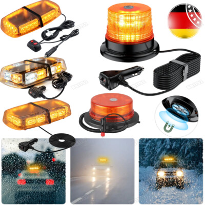 12V-24V Rundumleuchte Magnet Strobe Licht Warnleuchte Notfall Lampe Auto KFZ DE