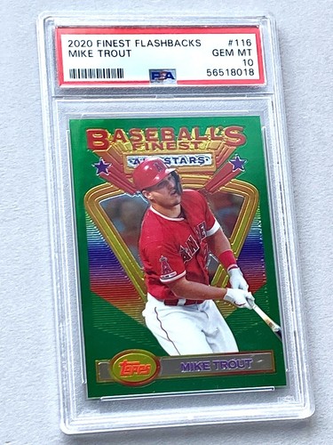 Topps Finest Flashbacks Mike Trout #116 2020 PSA 10 💎 GEM MT béisbol All-Stars - Imagen 2 de 6