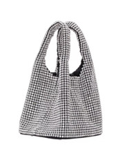 Nina Women's All Over Crystal Satchel Bag Silver