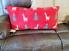 Used Christmas Llama Micro Mink/Sherpa, Decorative Body Pillow, 35 by 17 inches — photo 3
