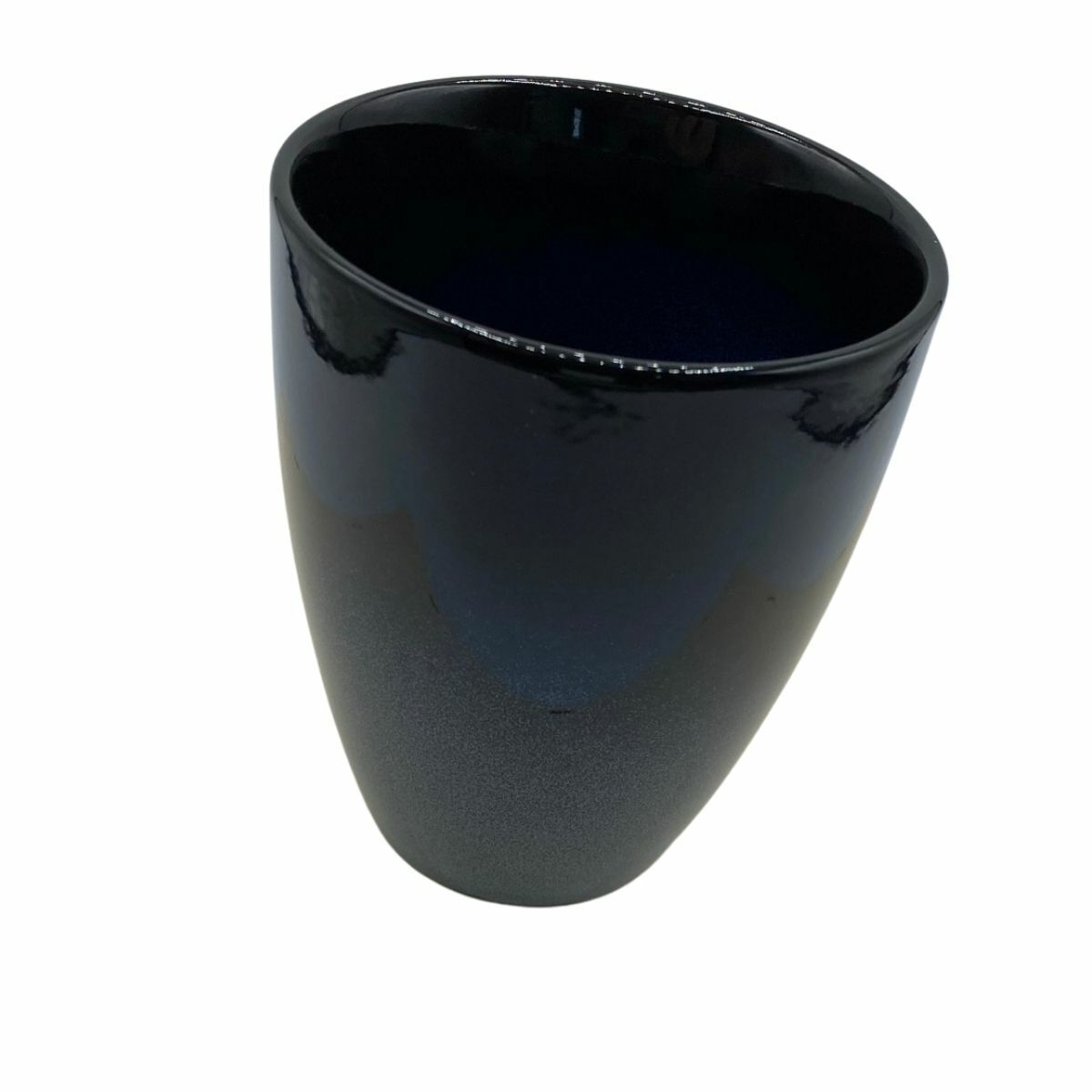 Tasse Becher ohne Henkel mit Farbverlauf, Schwarz-Dunkelblau, 400 ml, 11x9 cm