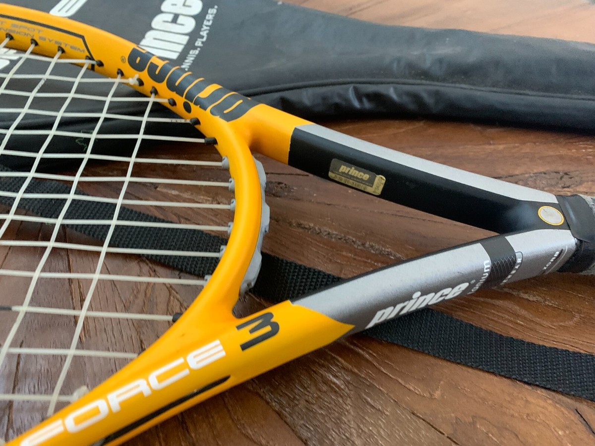Raquette De Tennis Prince Ti Force 3 – Surdimensionnée – Grip 4 – Housse Orange