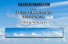 TrainJunkies Just Clouds 10 Tropical Model Railroad Backdrop