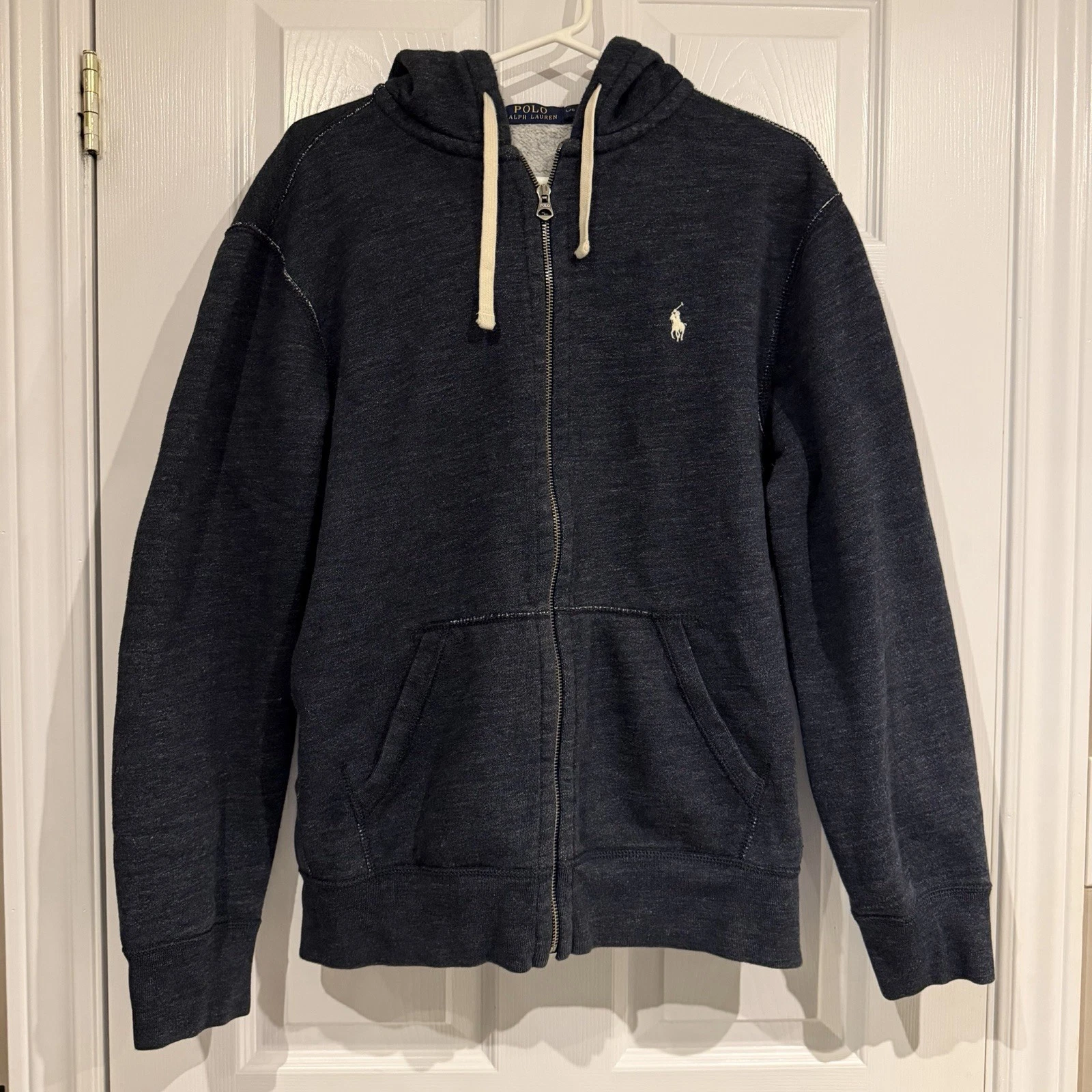 POLO BY RALPH LAUREN Classic Fleece Full Zip Hoodie Men's Size L Black