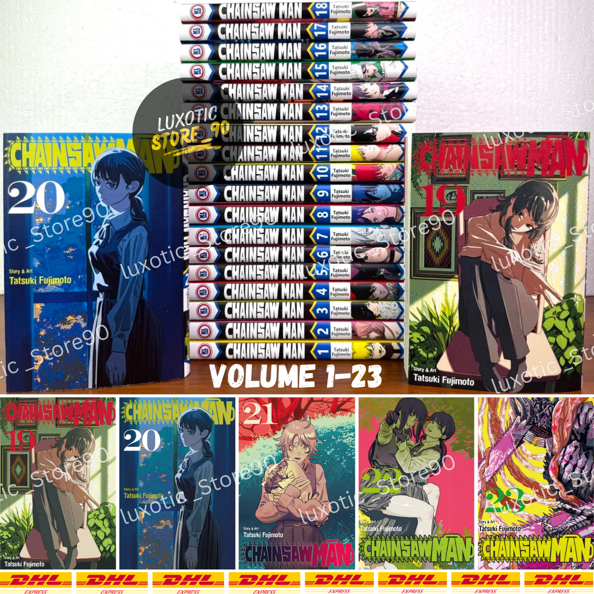 Chainsaw Man Manga Vol. 1-23 English Edition Comic Books (Half