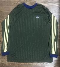 Vintage 90s Adidas Goalkeeper Jersey Mens M Green Padded Goalie Soccer USA