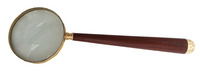 Lupe - VergrößErungsglas - Messing - Mit Holzgriff / Durchm. 10 Cm / LäNge 34Cm