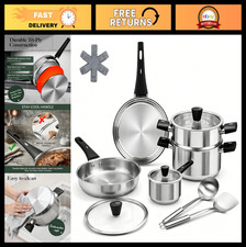 14-Piece Stainless Steel Cookware Set, Non-To...
