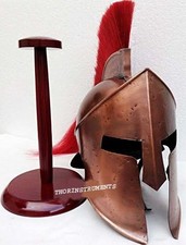 Casco espartano tamaño completo casco de guerrero antiguo listo para la batalla casco con soporte