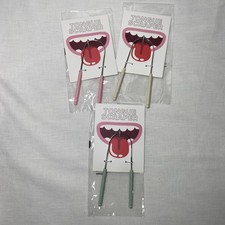 LOT OF 3 Tongue Scraper, Stainless Steel Tongue Cleaner for Adults NEW