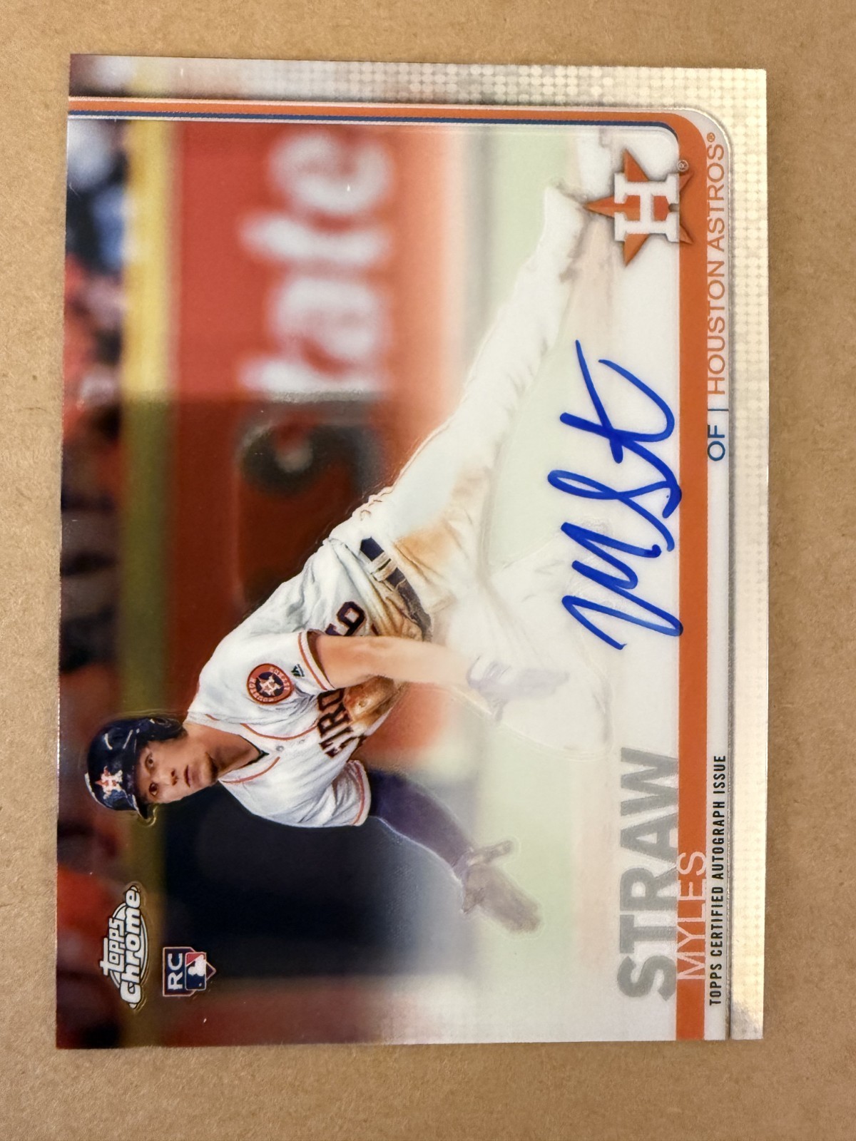2019 Topps Chrome - Rookie Autographs Myles Straw #RA-MS (AU, RC)