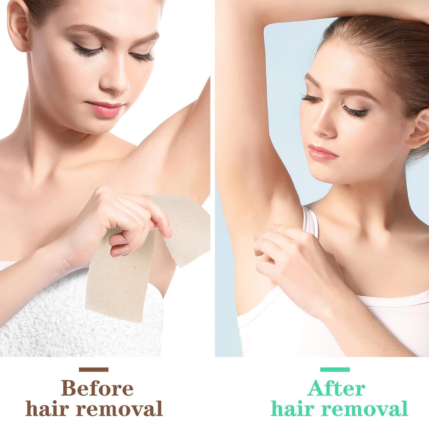 Maitys 100 Pieces Body and Facial Muslin Strips for Hair Removal Natural... 