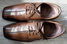 Clarks Brand New Mens Tan Laced Flex 24/7 Shoes,  UK Size 7, Squared Stylish Toe