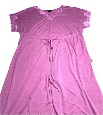 Natori Womens Purple Lace Short Sleeve Ankle Pants Pajama Set Size XL Sleepwear
