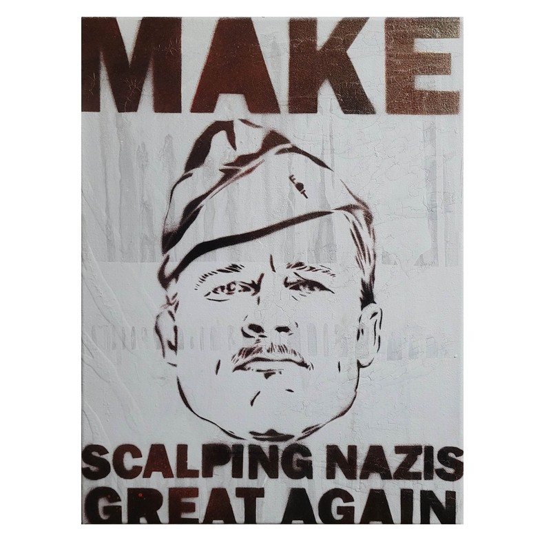 Inglorious Bastards art, anti fascist, Brad pitt painting, graffiti art