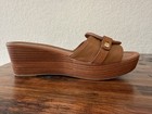 Tory Burch Women's Brown Logo Slide Sandals Slip On Open Toe Wedge — photo 5