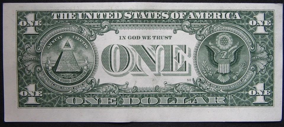 2017A $1 (ONE DOLLAR) - NOTE - WIDE & NARROW MARGINS - SEE REVERSE - ERROR - Image 2 of 2