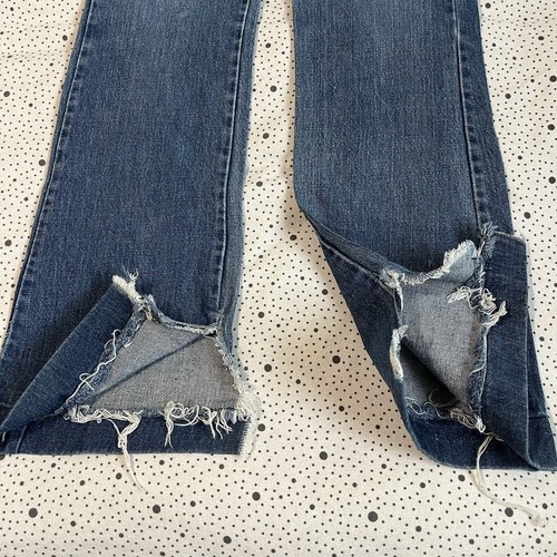 Vintage 1970's Denim Flared Bell Bottom Jeans Wide Leg Size 28x33 Talon Zip - Picture 3 of 15