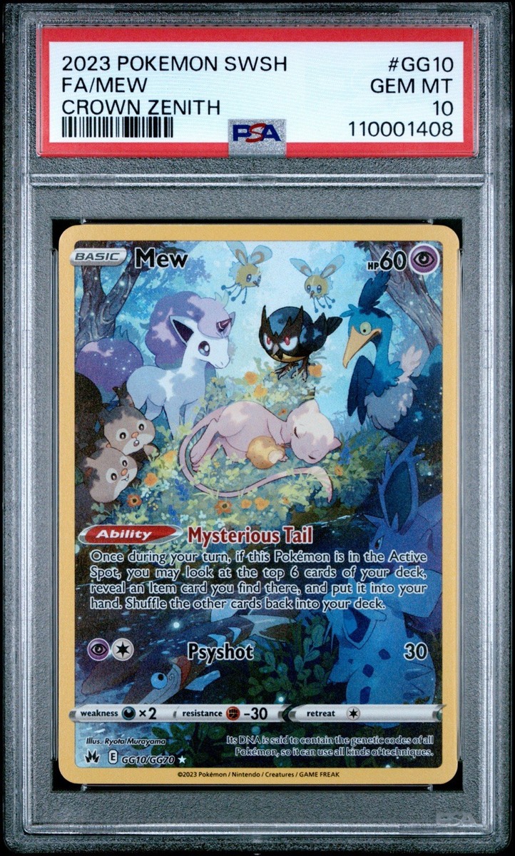 PSA 10 Pokemon Mew GG10/GG70 Crown Zenith: Galarian Gallery Holo