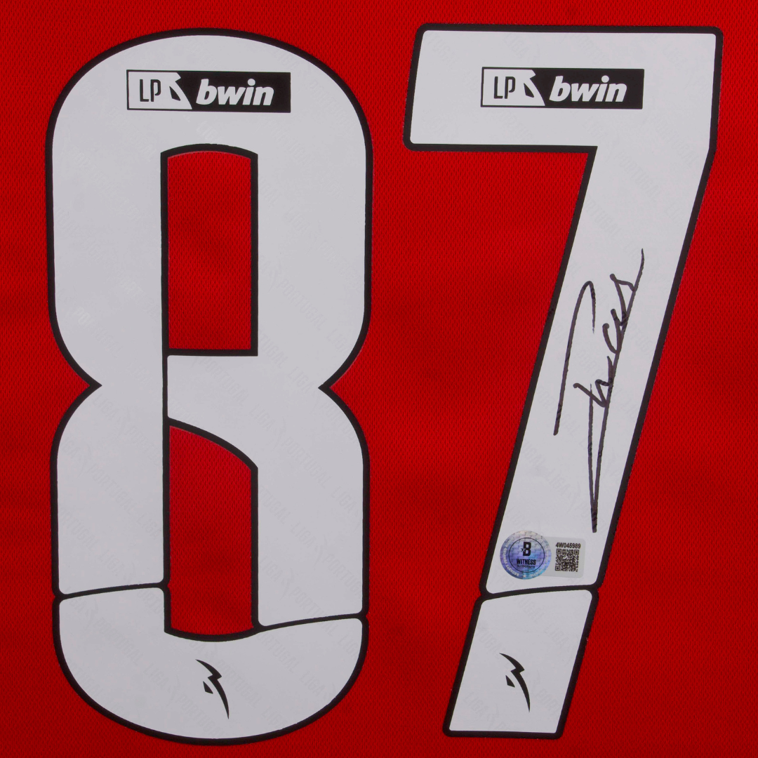 Joao Neves Signed Benfica Home Soccer Jersey #87 with Beckett