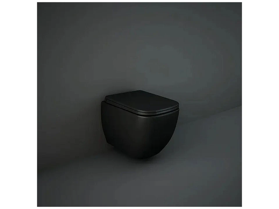 Hanging Toilet RAK Ceramics Metropolitan, Rimless, Black - A - Image 2 of 2