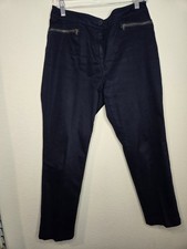 Talbots Black Pants Slacks Curvey Petite 10p Side Zip Pockets Mid Rise
