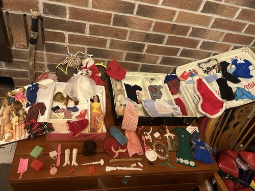 Vintage Barbie Lot W. Cases Extras Dolls 1960s