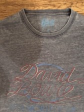 Bowie David Bowie Men's Gray Graphic Print Cotton Crew Neck T-Shirt Size M