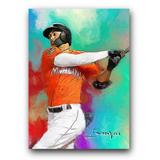 Giancarlo Stanton #8 Art Card Limited 41/50 Edward Vela Signed (Miami Marlins)
