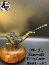 Vintage Orlik (by Stanwell) Ring Grain Blast Billiard Tobacco Pipe