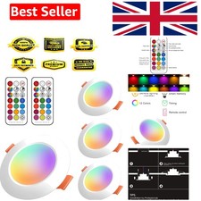 4 Pack RGBW LED Recessed Ceiling Lights with Remote Control
